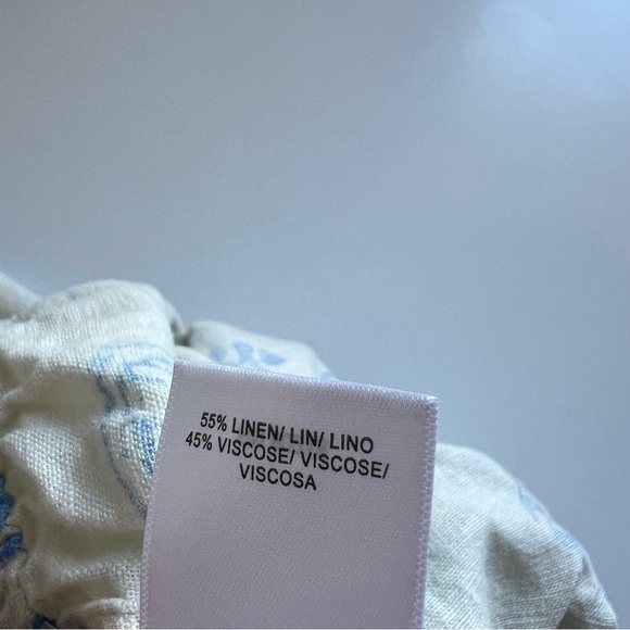 Lucky Brand The Beach Linen Short Blue Coral Print Pants Size S NWT - Picture 4 of 12